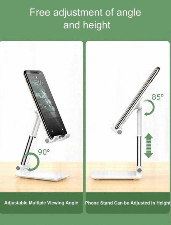 Support smartphone pliable & réglable – rotatif 360° & ultra-compact