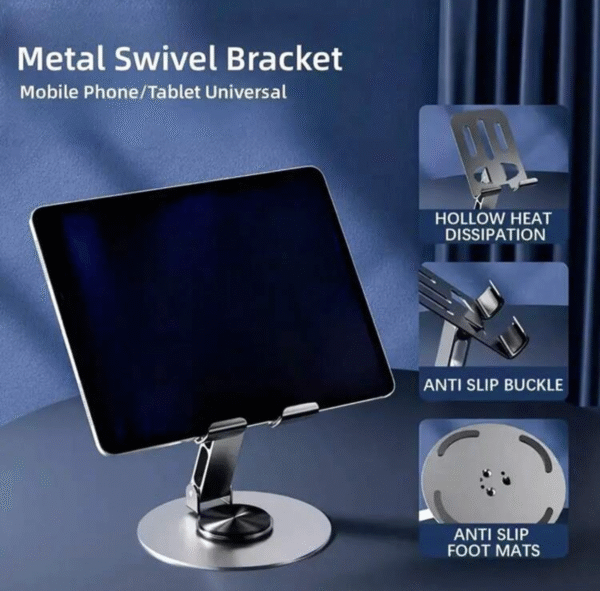 Support universel 360° en métal pour smartphone & tablette – rotatif & stable