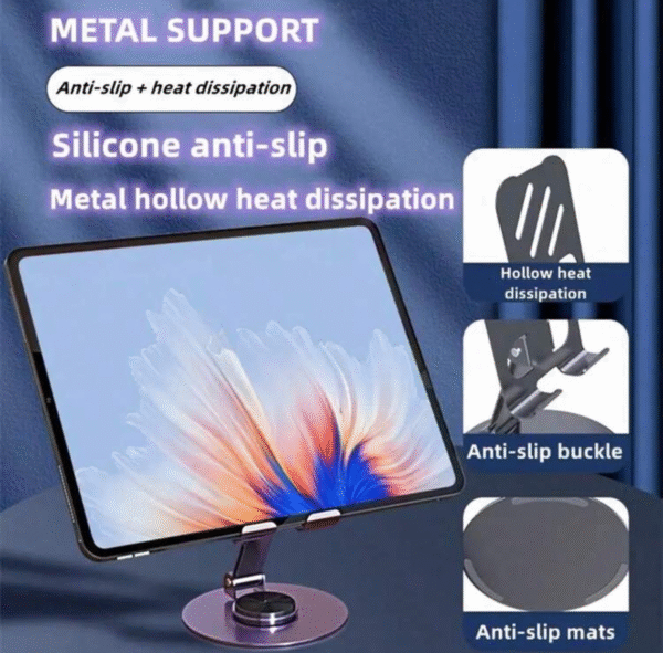 Support universel 360° en métal pour smartphone & tablette – rotatif & stable