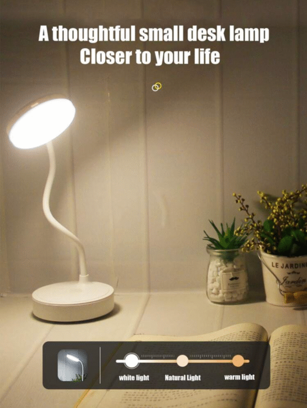 Lampe LED USB rechargeable – 3 niveaux de luminosité, protection oculaire & veilleuse intégrée