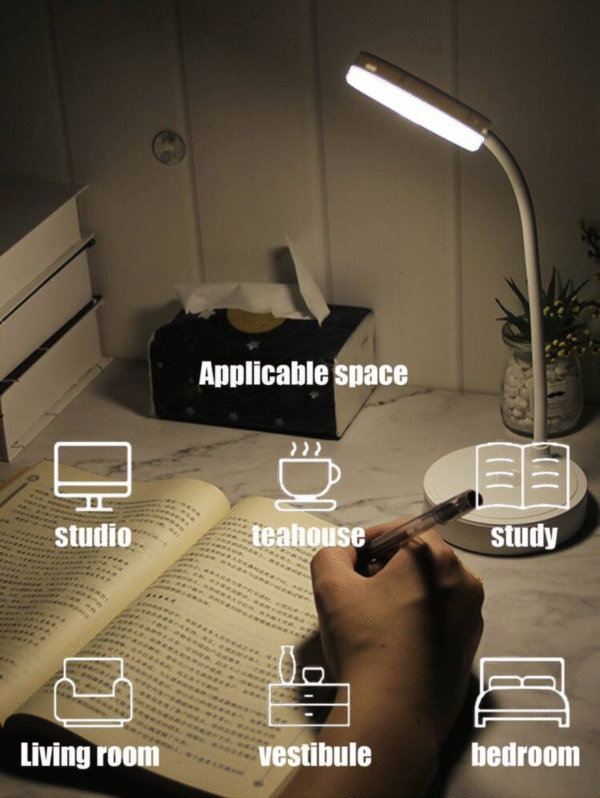 Lampe LED USB rechargeable – 3 niveaux de luminosité, protection oculaire & veilleuse intégrée