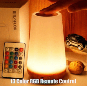 Lampe tactile LED multicolore rechargeable USB – 13 coloris & télécommande