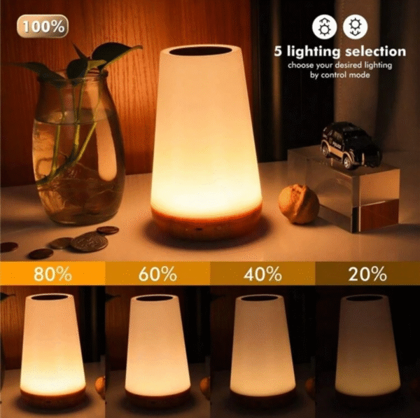 Lampe tactile LED multicolore rechargeable USB – 13 coloris & télécommande