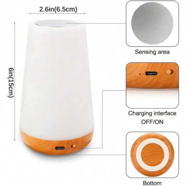 Lampe tactile LED multicolore rechargeable USB – 13 coloris & télécommande