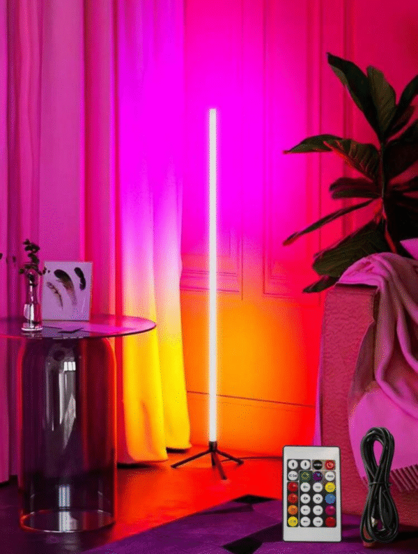 Lampe d’ambiance d’angle multicolore sur trépied – modes ajustables & télécommande