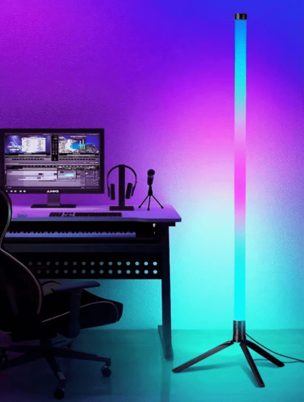 Lampe d’ambiance d’angle multicolore sur trépied – modes ajustables & télécommande