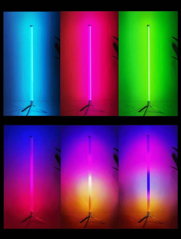 Lampe d’ambiance d’angle multicolore sur trépied – modes ajustables & télécommande