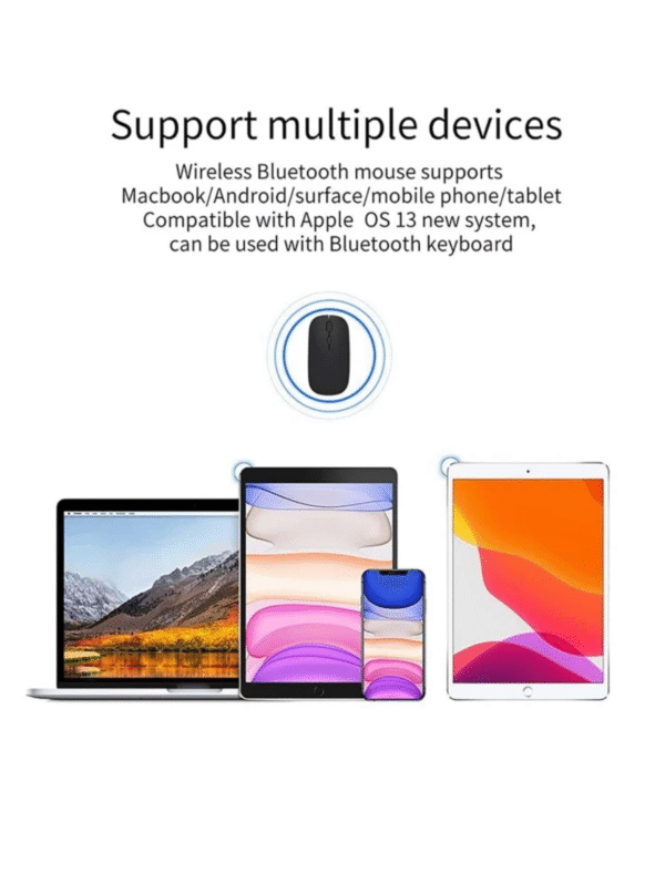 Souris Bluetooth sans fil silencieuse – compacte & multi-compatibilité (iPhone, Android, PC)