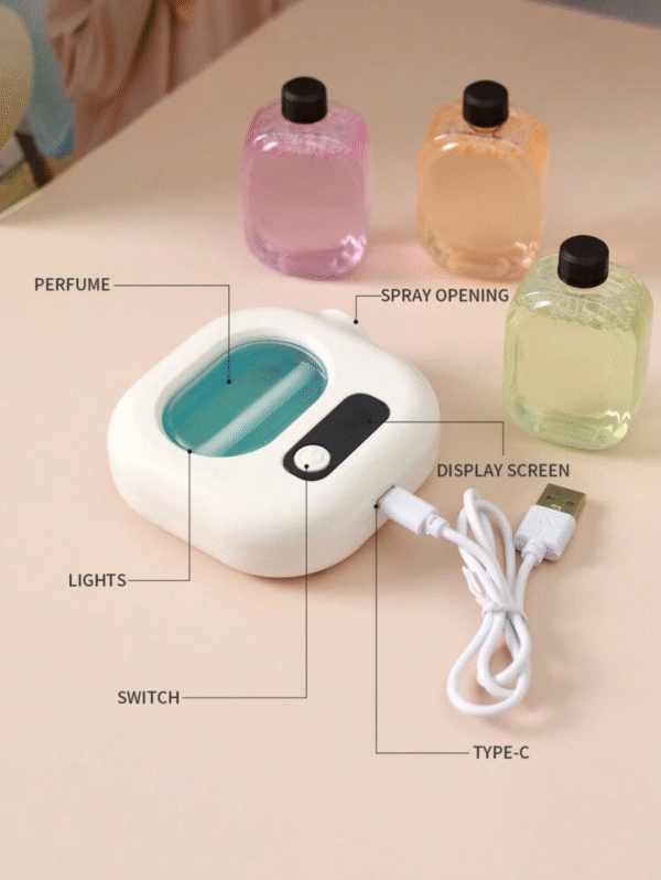 Diffuseur d’arômes USB rechargeable + flacon parfum (lavande)