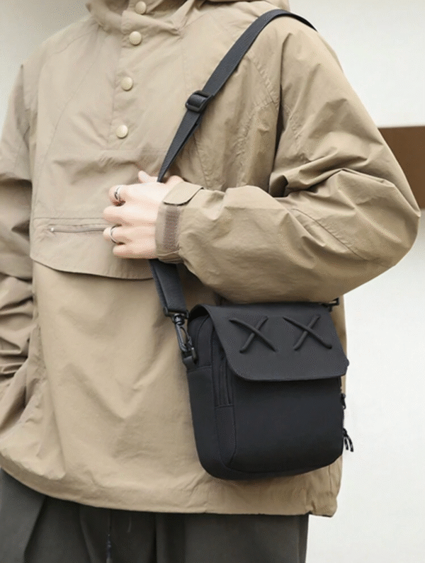 Sacoche bandoulière urbaine – polyester léger & double zip