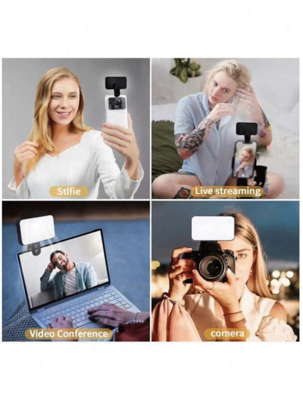 Lampe selfie LED clip 3 températures – rechargeable USB, ultra-portable