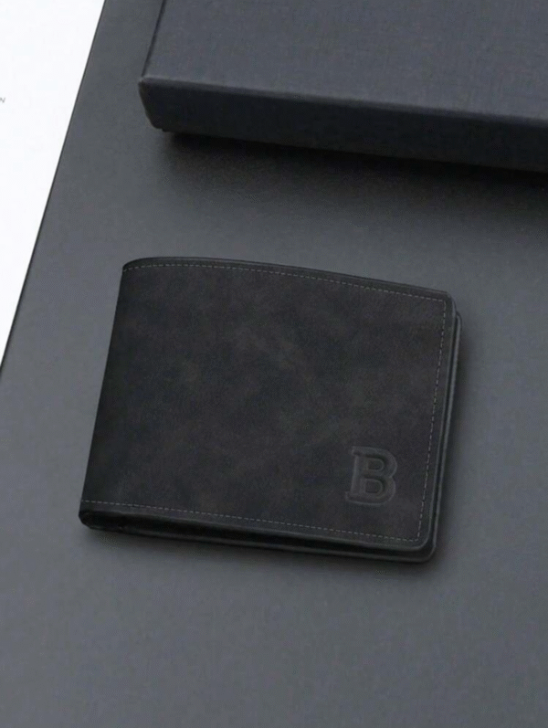 Portefeuille homme compact – double-volets en cuir PU