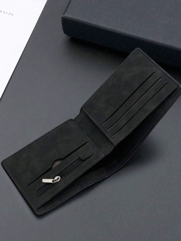 Portefeuille homme compact – double-volets en cuir PU