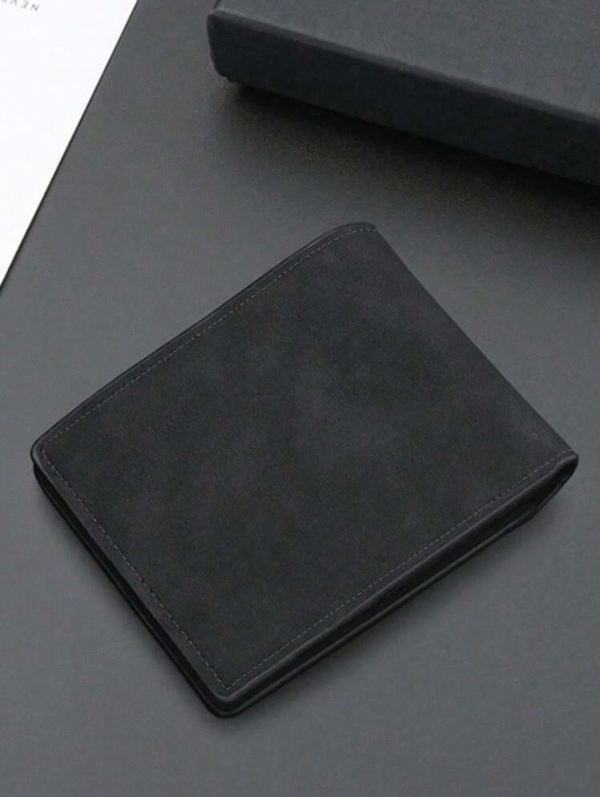 Portefeuille homme compact – double-volets en cuir PU