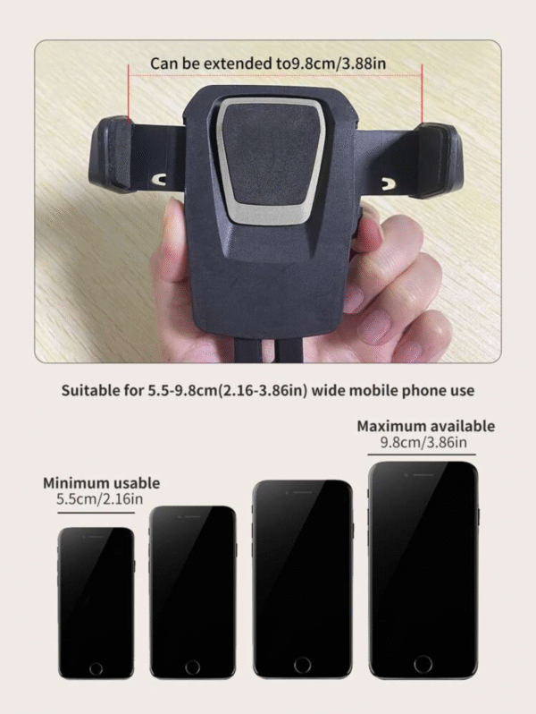 Support téléphone voiture à ventouse – bras articulé & rotation 360°