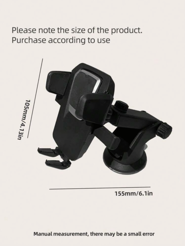 Support téléphone voiture à ventouse – bras articulé & rotation 360°
