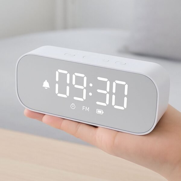 Enceinte Bluetooth multifonction – Réveil miroir LED