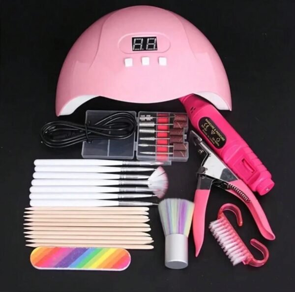 Kit manucure complet professionnel – Lampe UV, ponceuse, limes et accessoires (USB)