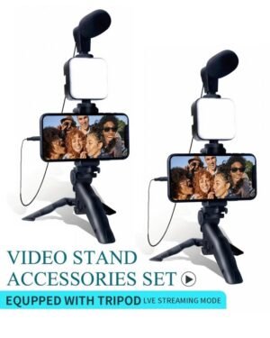 Kit Vlog débutant – Trépied, micro et lumière LED pour téléphone (iPhone & Android)