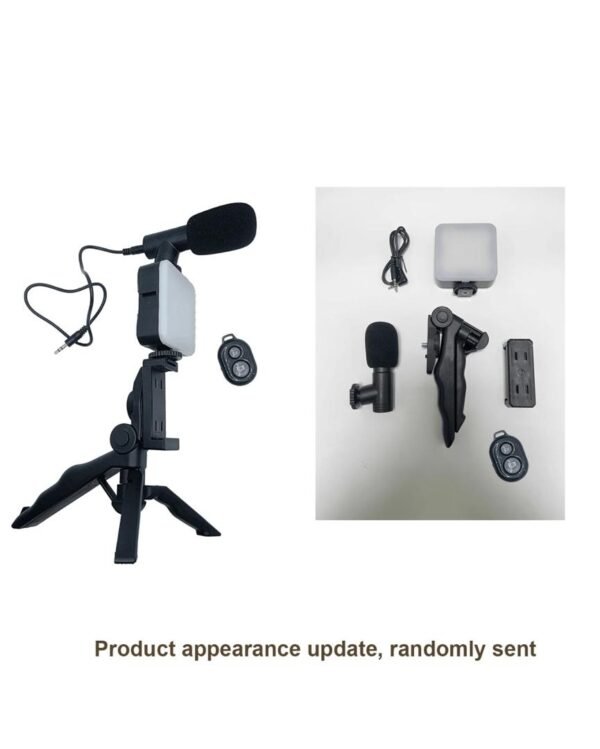 Kit Vlog débutant – Trépied, micro et lumière LED pour téléphone (iPhone & Android)