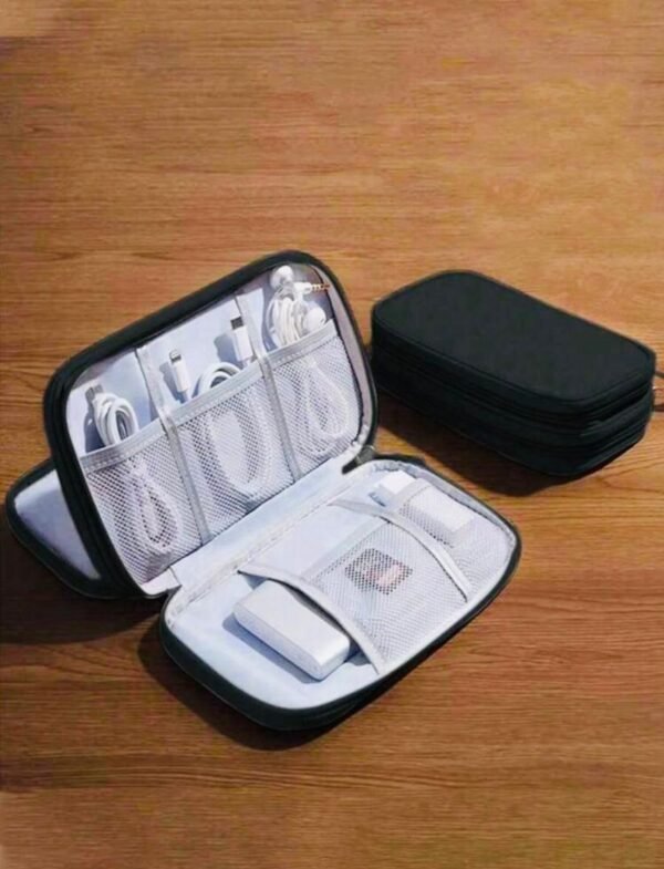Pochette de rangement multi-compartiments – Idéale pour câbles, écouteurs, clés USB et accessoires tech