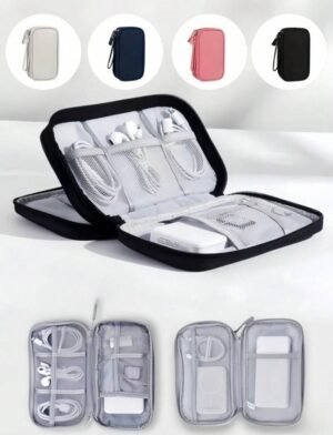 Pochette de rangement multi-compartiments – Idéale pour câbles, écouteurs, clés USB et accessoires tech