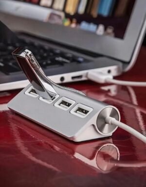 Adaptateur USB 3.0 en aluminium – Répartiteur 4 ports haute vitesse pour ordinateur et accessoires