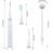 Brosse à dents électrique blanche – Détrartante, détachante, avec 3 têtes interchangeables + câble USB