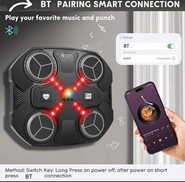 Tapis de boxe interactif Bluetooth avec gants – Jeu éducatif lumineux pour enfants