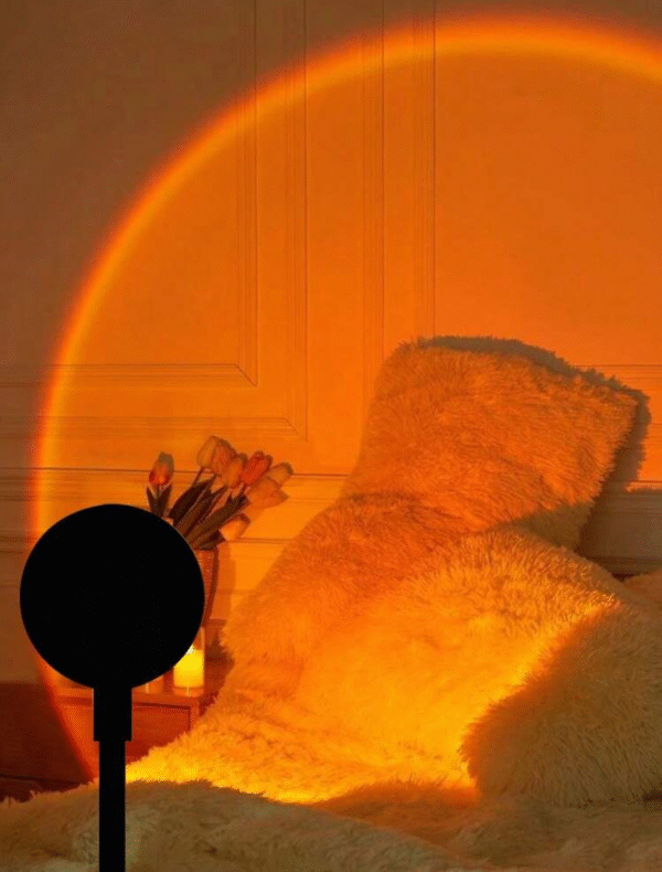 Lampe projection “Couché de soleil” USB – Ambiance arc-en-ciel 360° & 7 modes