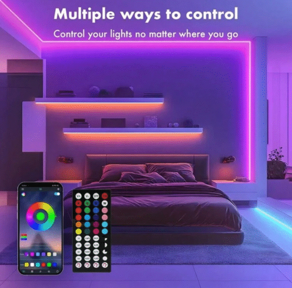 Ruban LED RGB “Neon” USB 5 m – Contrôle appli & télécommande, modes musique