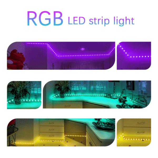 Ruban LED RGB 10 m – Contrôle par appli et télécommande, modes musique