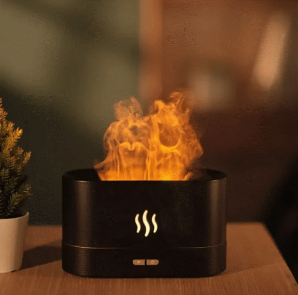 Humidificateur Ultrasonique 150 ml à Simulation de Flamme – Diffuseur d’Arômes USB