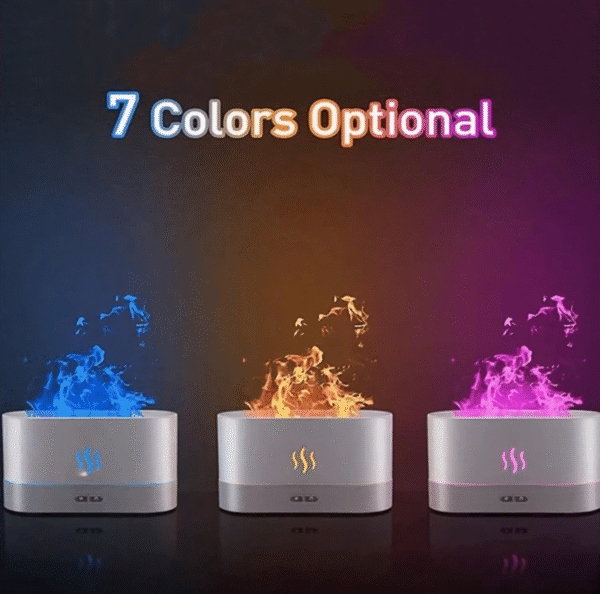 Humidificateur Ultrasonique 150 ml à Simulation de Flamme – Diffuseur d’Arômes USB