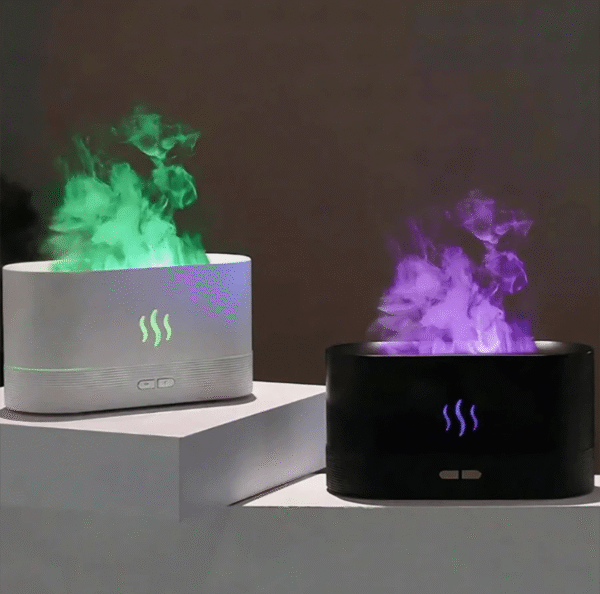 Humidificateur Ultrasonique 150 ml à Simulation de Flamme – Diffuseur d’Arômes USB
