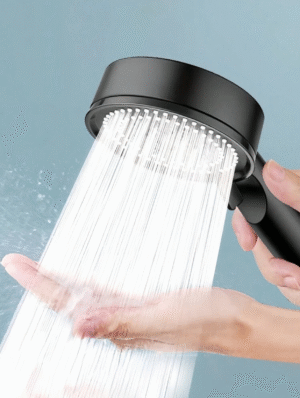 Pompe de Douche Booster Plastique Noir 23,5 cm – 5 Modes de Jet