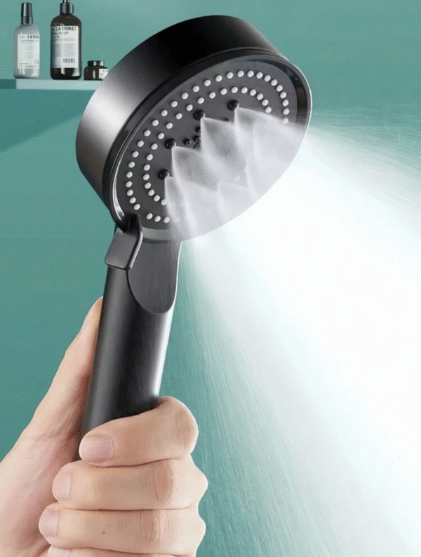 Pompe de Douche Booster Plastique Noir 23,5 cm – 5 Modes de Jet