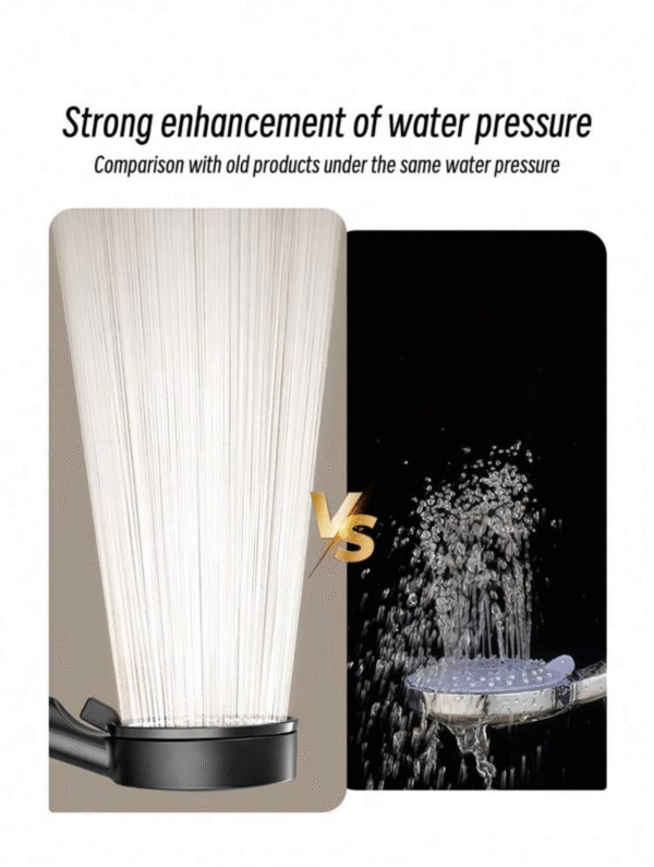 Pompe de Douche Booster Plastique Noir 23,5 cm – 5 Modes de Jet