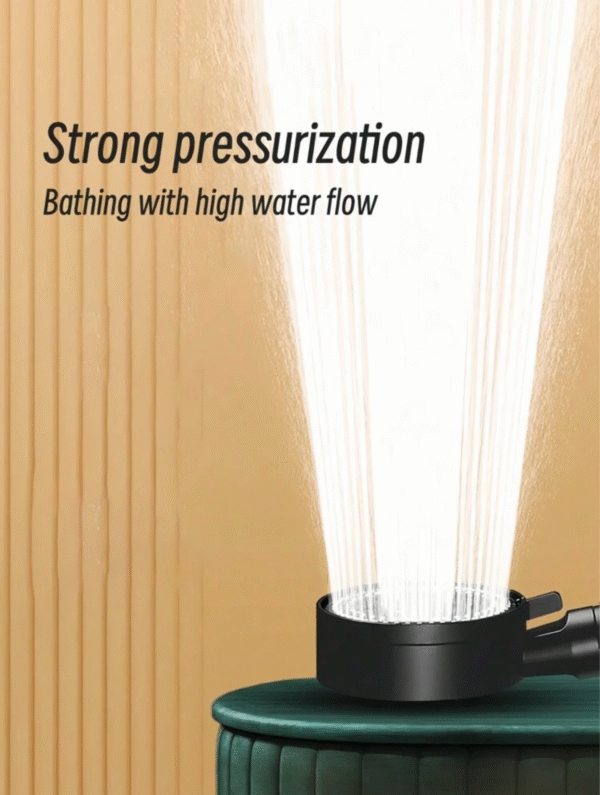 Pompe de Douche Booster Plastique Noir 23,5 cm – 5 Modes de Jet