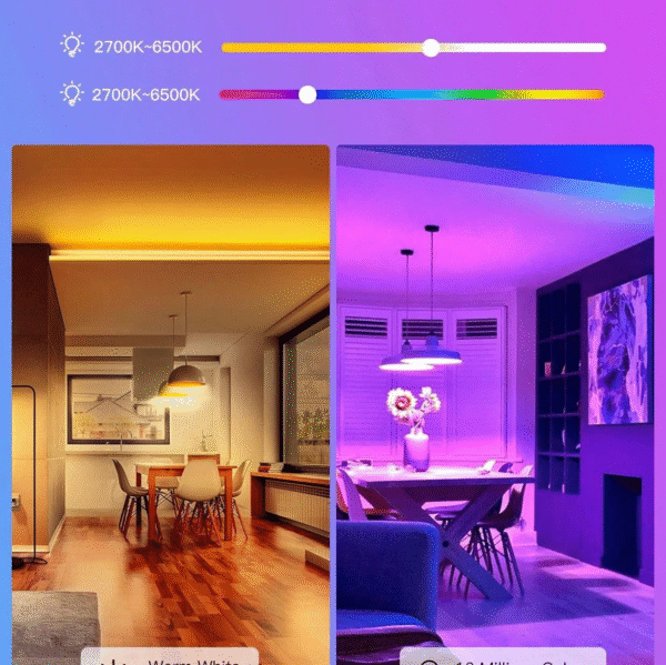 Ampoule LED Intelligente 15 W Tuya A19 E27/E26 – RGB + Blanc Chaud 2700 K, Bluetooth, App & Contrôle Vocal