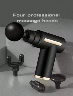 HYUNDAI Massage Gun – Pistolet de Massage Électrique Deep Tissue avec 4 Têtes Interchangeables, Portable
