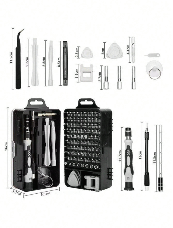 Set de Tournevis de Précision 115 Pièces – Kit Complet d’Outils de Réparation (Smartphone, Ordinateur, Électronique) avec Étui Rigide