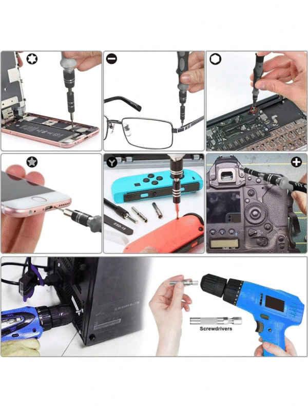 Set de Tournevis de Précision 115 Pièces – Kit Complet d’Outils de Réparation (Smartphone, Ordinateur, Électronique) avec Étui Rigide