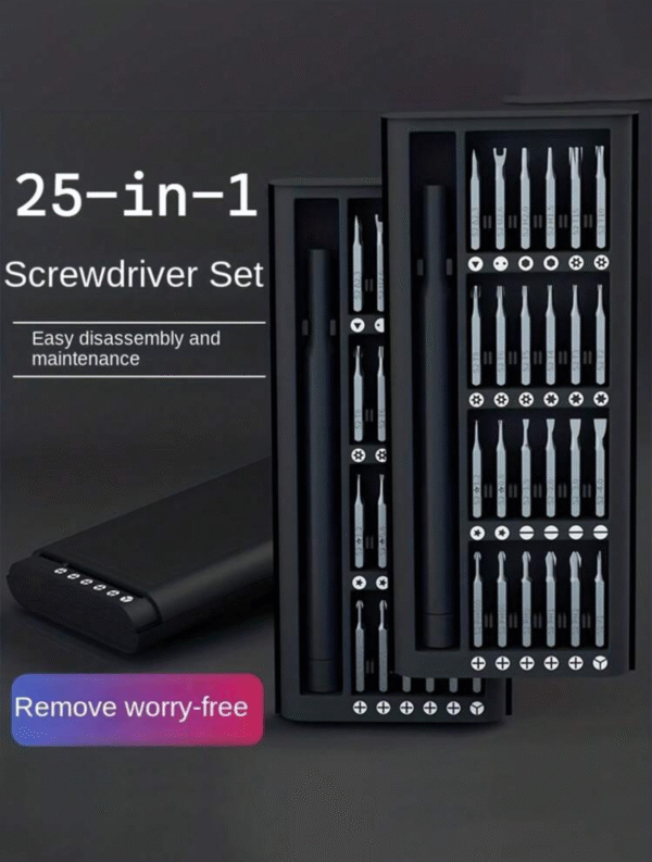 Set de Tournevis de Précision 25-en-1 – Kit Multifonction pour Réparation Smartphone, Tablette & Électronique