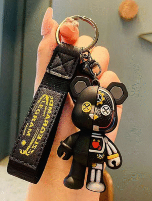 Porte‐Clés Tendance Cartoon en PVC, Chaine Textile Personnalisée