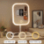 Miroir de Maquillage LED Dimmable 3 Couleurs – Miroir de Bureau Rotatif 270°, Tactile, Rechargeable USB avec Plateau de Rangement