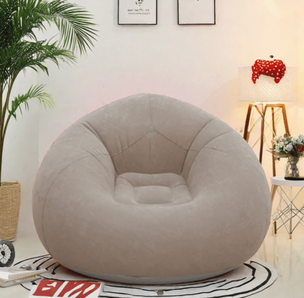Canapé Gonflable “Flocking” Unisexe – Fauteuil Boule Portable, Revêtement Velours, Usage Intérieur/Extérieur