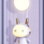 Lampe de Bureau LED en ABS – Design Cartoon “Lapin”, Couleur Pourpre, Lampe de Chevet/Étude
