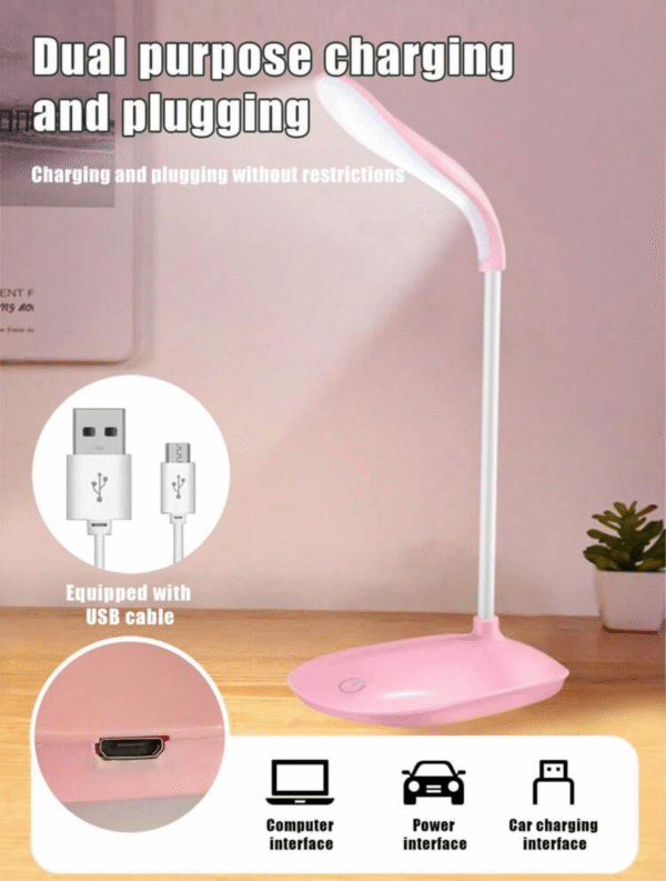 Lampe de Bureau LED Pliable 3 Niveaux – Lumière Blanche, Conception “Eye-Caring” pour Étude/Travail
