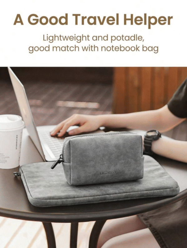 UGREEN Trousse de Rangement Voyage pour Accessoires Électroniques – Organisateur de Câbles, Chargeurs & Périphériques, PU Cuir Grand Volume